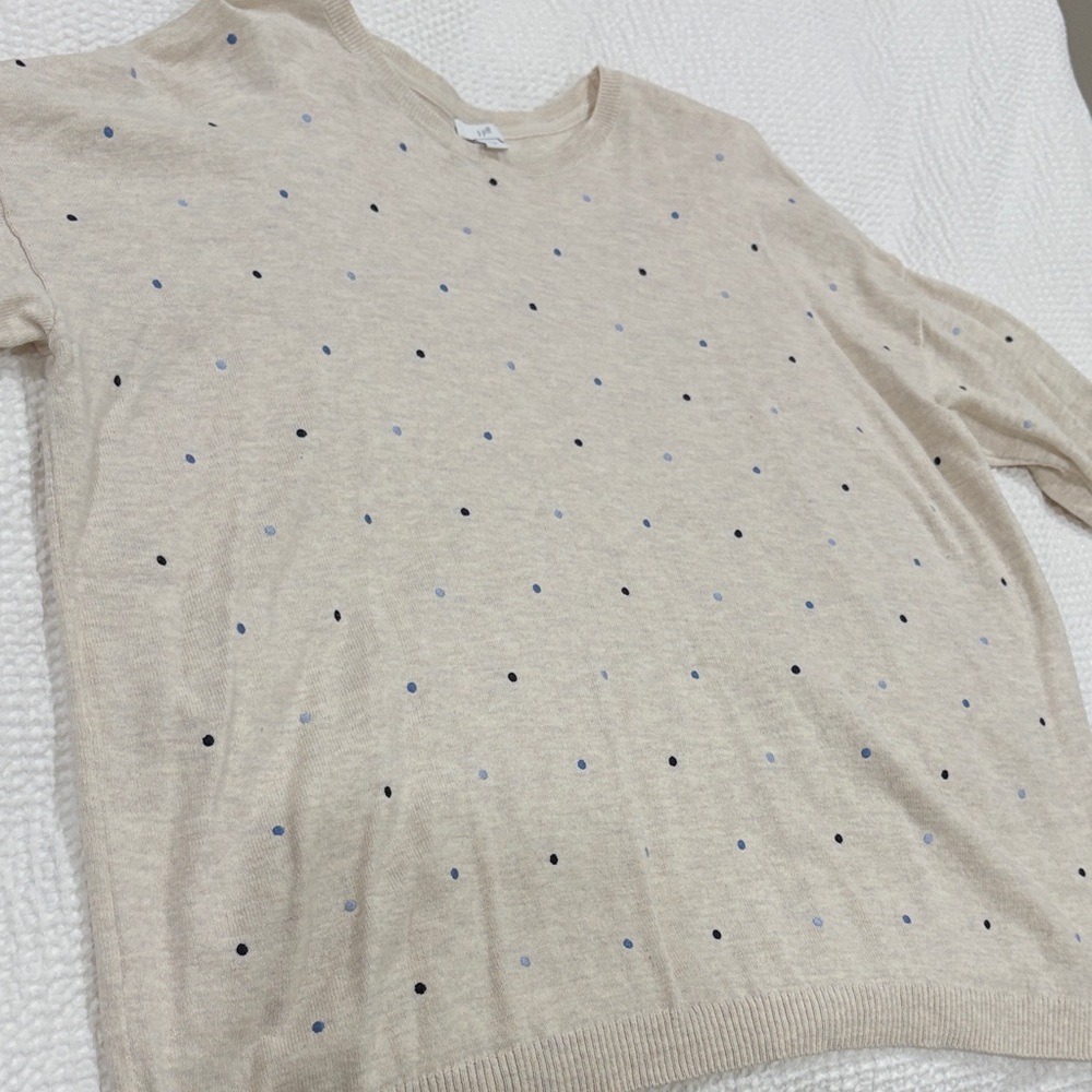 J Jill Beige Polka Dot Sweater - Picture 6 of 6